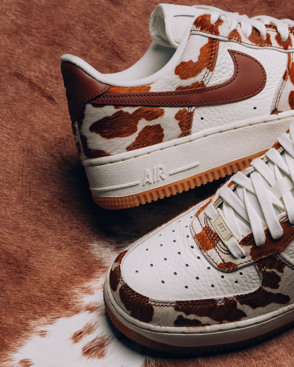 Women's Nike Air Force 1 '07 'Cow Print' - Field Brown/Sail